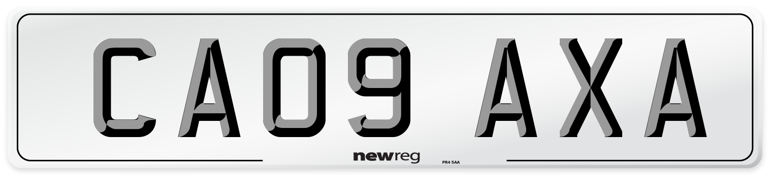 CA09 AXA Number Plate from New Reg